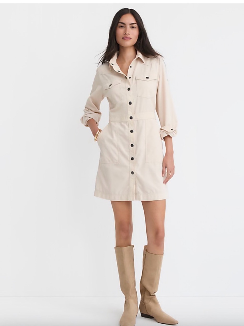 Corduroy Mini Pocket Shirtdress